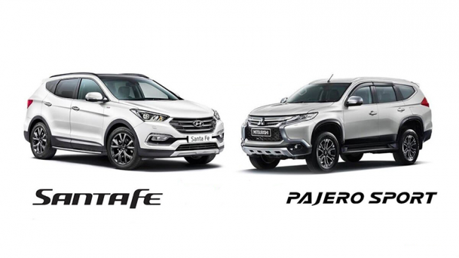 So sánh Mitsubishi Pajero Sport với Hyundai SantaFe